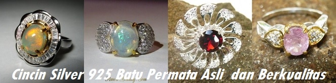 cincin silver permata