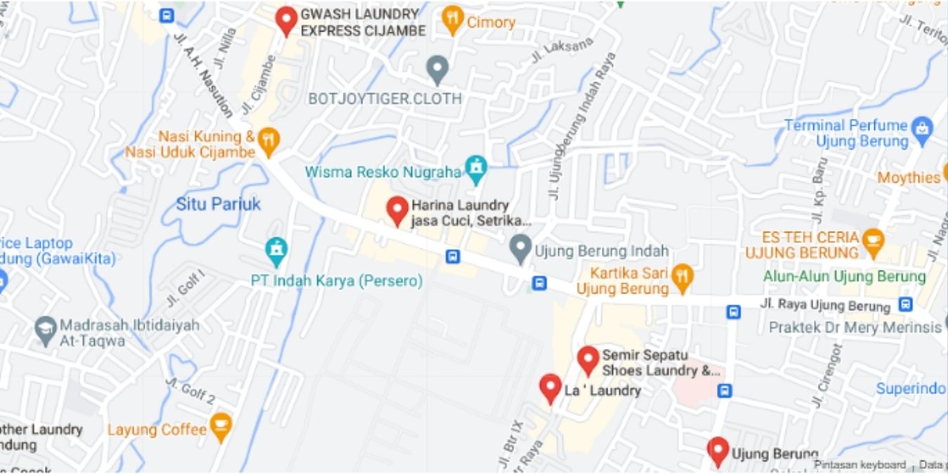 Peta Tempat Laundry Express di Bandung
